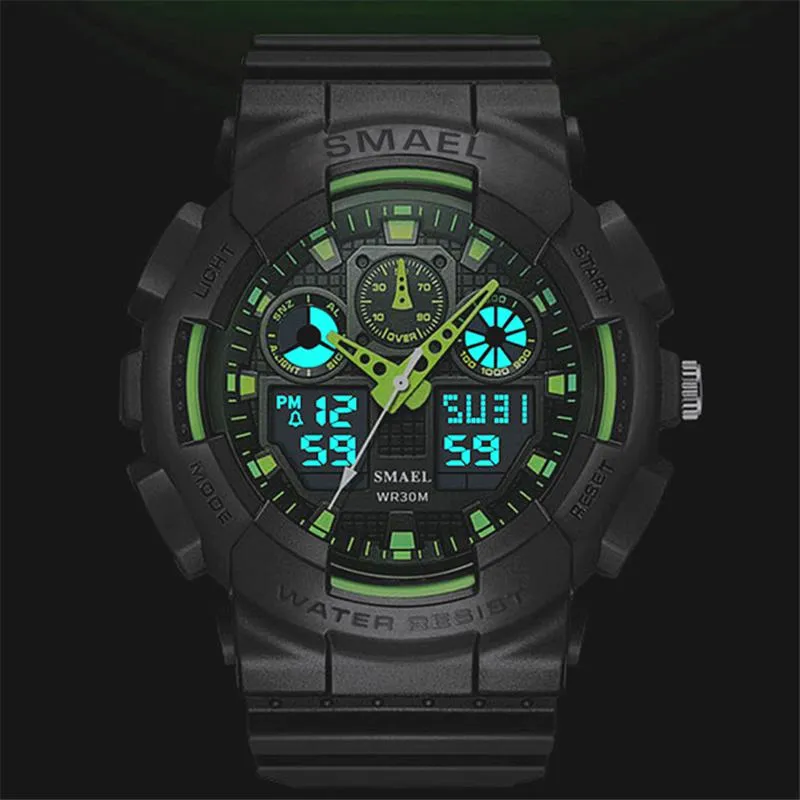 Horloges Smael Mens Horloges Top Fashion Casual Quartz Horloge Mannen Sport S LED Digital Relogio Masculino