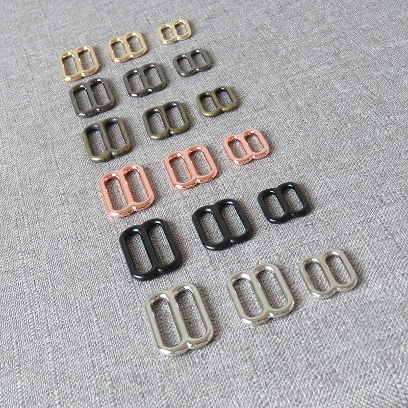 10 stks 15mm 20mm 25mm zak bandjes riem gespen metalen schuifregelaar tri glijregelaar voor het webbing lederen kledingstuk naaien DIY-accessoires