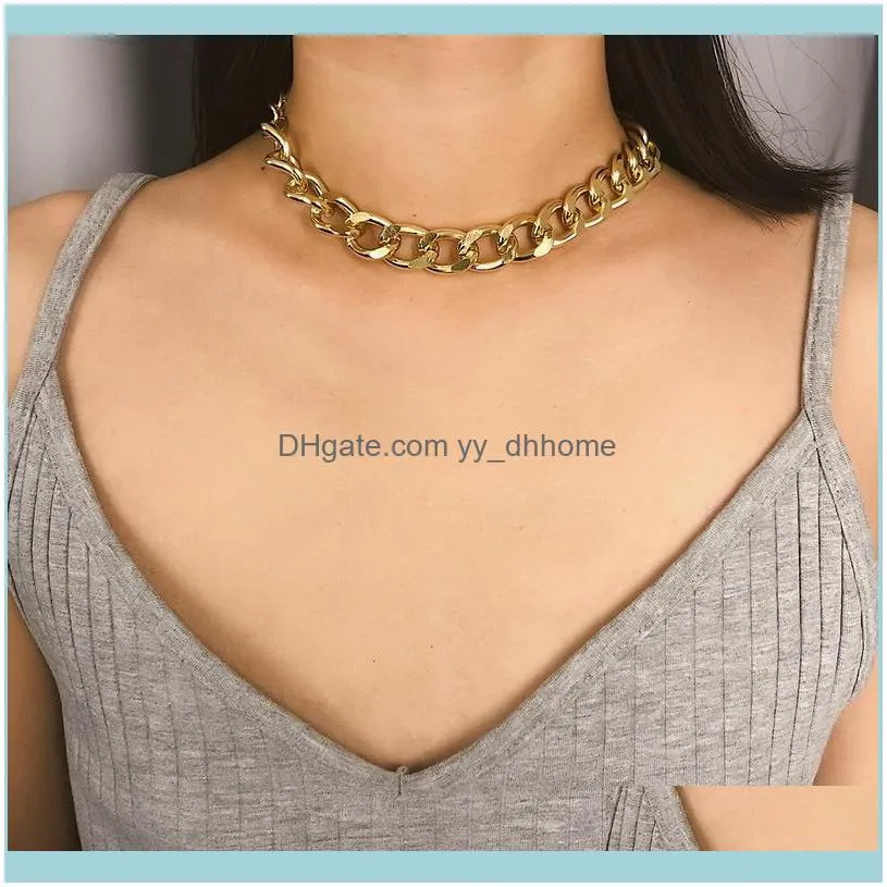 Punk Chunky Heavy Thick Chain Choker Necklace For Women Vintage Statement Geometric Chocker Collar Fashion Party Jewelry XR2093
