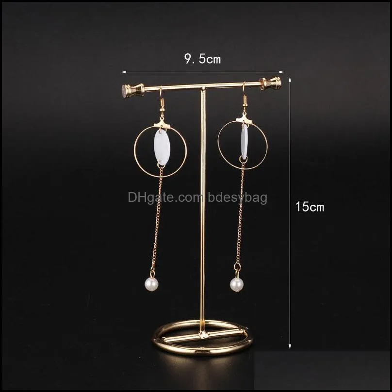 Jewelry Showcase Earring Display Stand Metal Cross Silver Gold Luxury Boutique Shelf Stud Drop Hoop Earrings Holder Prop Jewellery