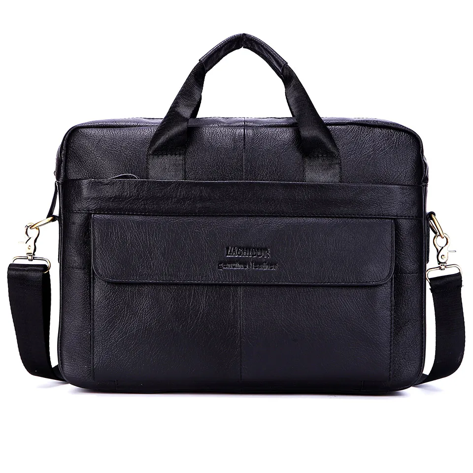 Men Genuine Leather Briefcases Business Office Travel Shoulder Bags