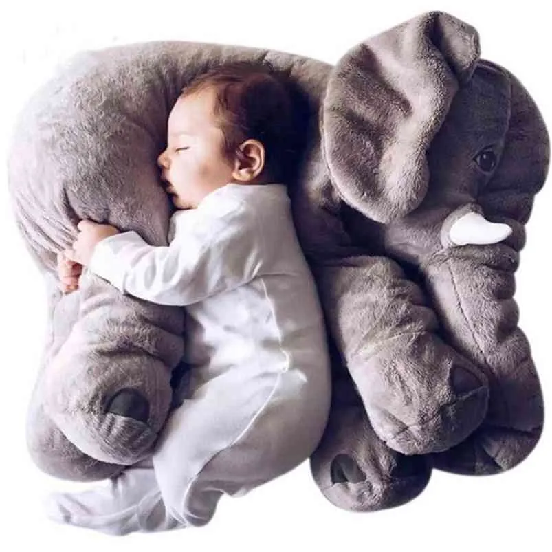 40/60CM éléphant en peluche oreiller infantile doux pour dormir animaux en peluche jouets bébé Playmate cadeaux pour amis enfants 210728