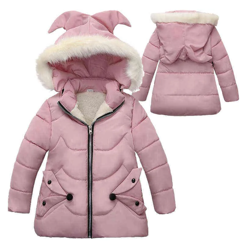 Осенние девочки Куртки для детских девочек мультфильм пуховик с капюшоном верхняя одежда детей теплые пальто зима ребенка детская рождественская куртка 2111111