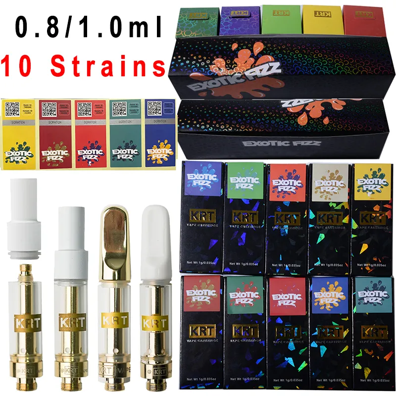 KRT 10 Strains Cartridges Newest Packaging Thick Oil Ceramic Atomizers