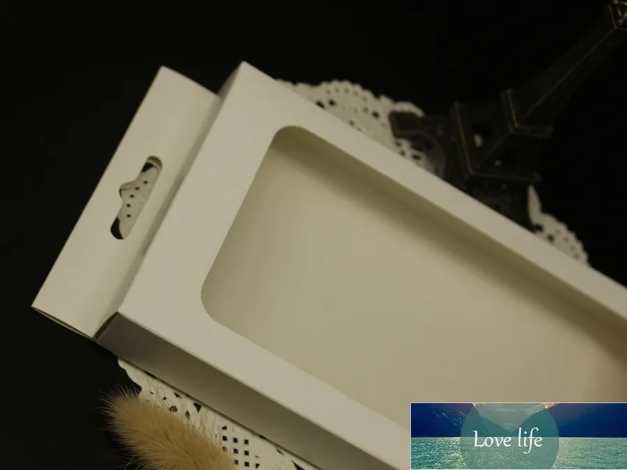 DHL White 200 sztuk / partia 3x10x12cm prezent słuchawki kartonowe pudełko okna elektroniczny produkt pakowy papier