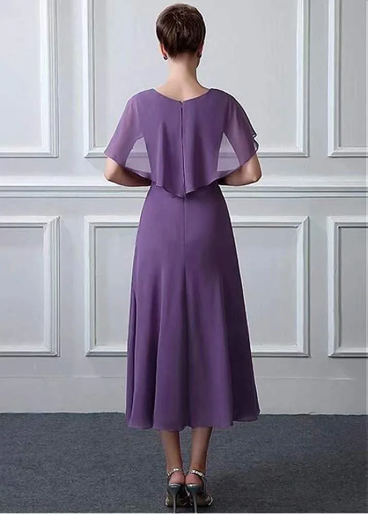 Mother of the bride dresses purple knee length outlet