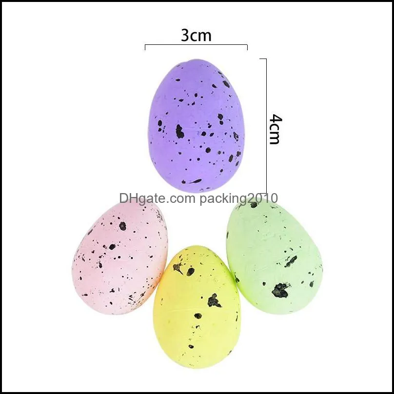 20/40pcs 3x4cm Easter Egg Foam Bird Pigeon Eggs Happy Decoration Home Festival Party Ornament DIY Craft Kids Gift Favor