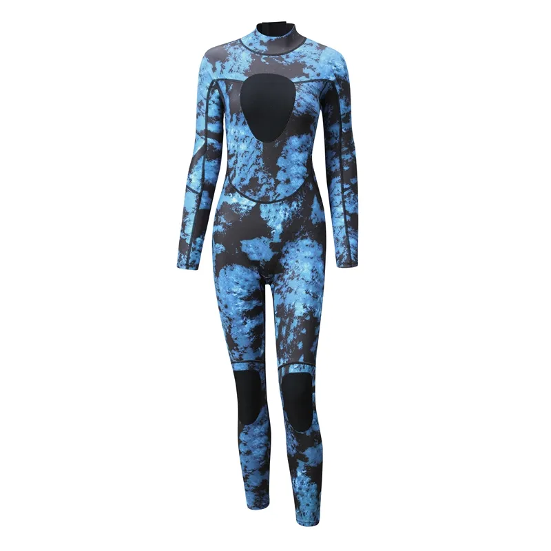 Mulheres Swimwear Mulheres 3mm /1.5mm Wetsuits Camo Neoprene Completo De Mergulho De Mergulho De Um Piece Spearfishing Terno