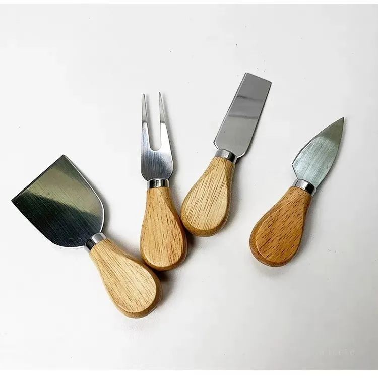 Cheese Knife Set Cheese Tools Set Oak Handle Knife Fork Shovel Kit