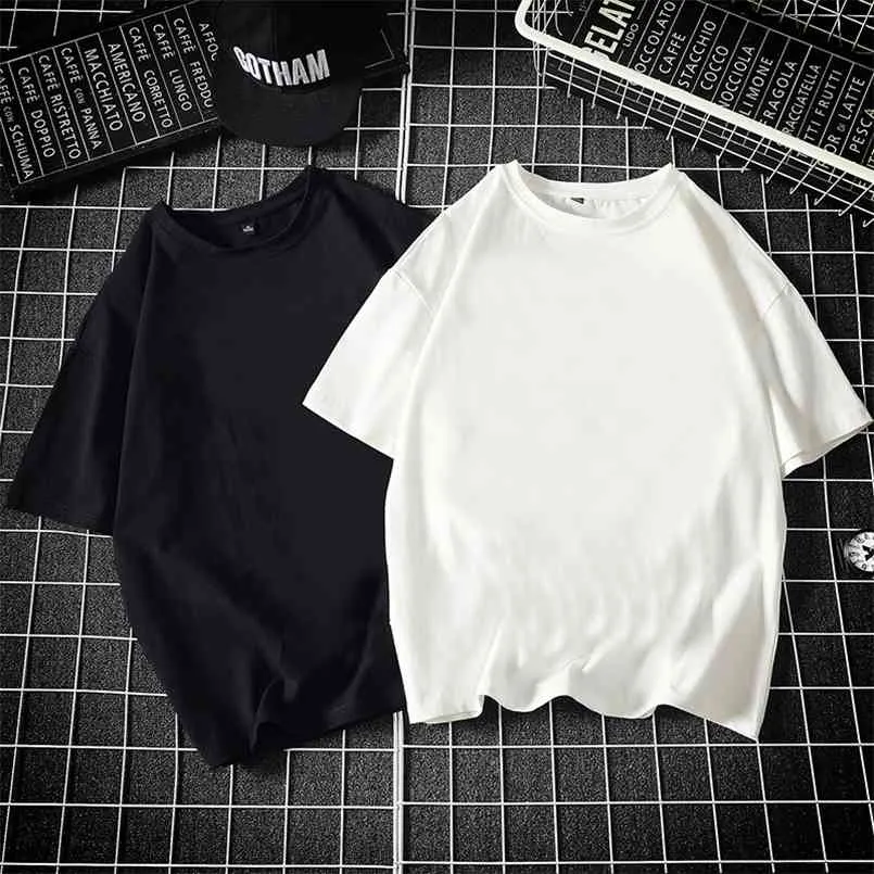 Lifenna Verão Manga Curta Mens T Shirt Moda Sólida Básico O-pescoço Homens Casuais Op Ees Hip Hop Streetwears M-5XL 210707