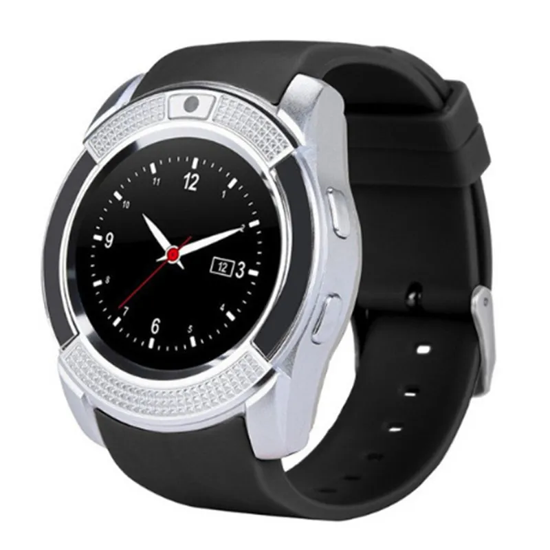 Authentique bande de montres intelligentes V8 avec caméra 0.3M SIM IPS HD Full Circle Display SmartWatch pour système Android avec boîte de vente au détail