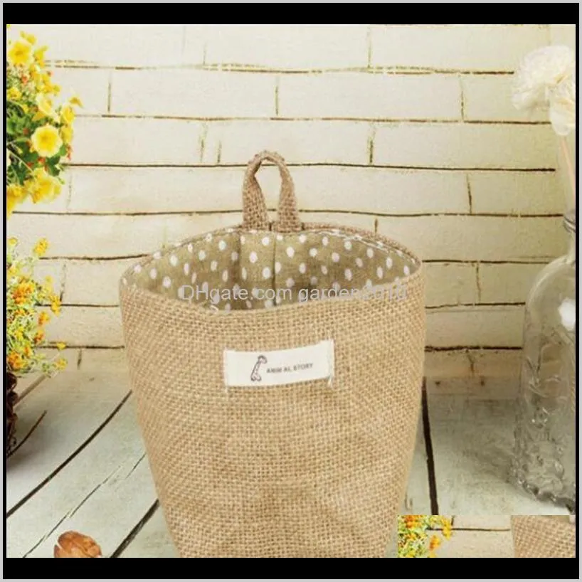 hanging grocery storage bag cloth flower pot basket household sundries toys organizer case living room storage sack cloth bags