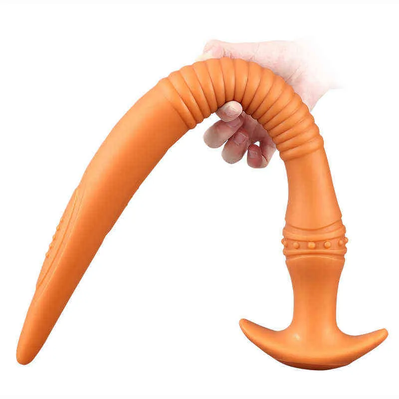 NXY Dildos Anal Toys Eel Whip Plug Masturbator for Men and Women Soft Silica Gel Deep Fun Backyard Adult Sex Products 0225