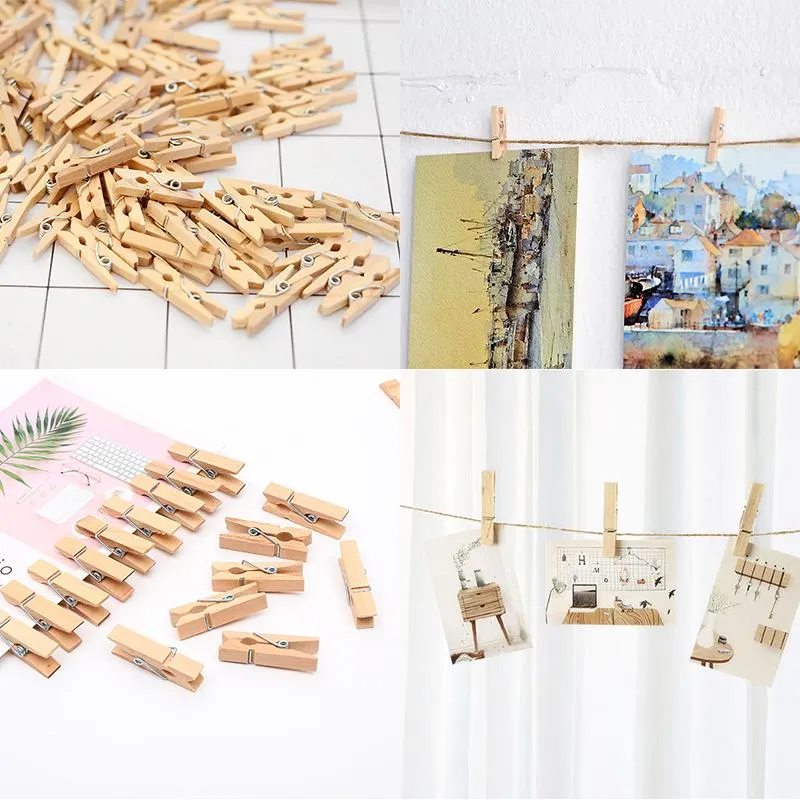 45 Pcs Natural Mini clothespins Decor Craft Pictures Brand New