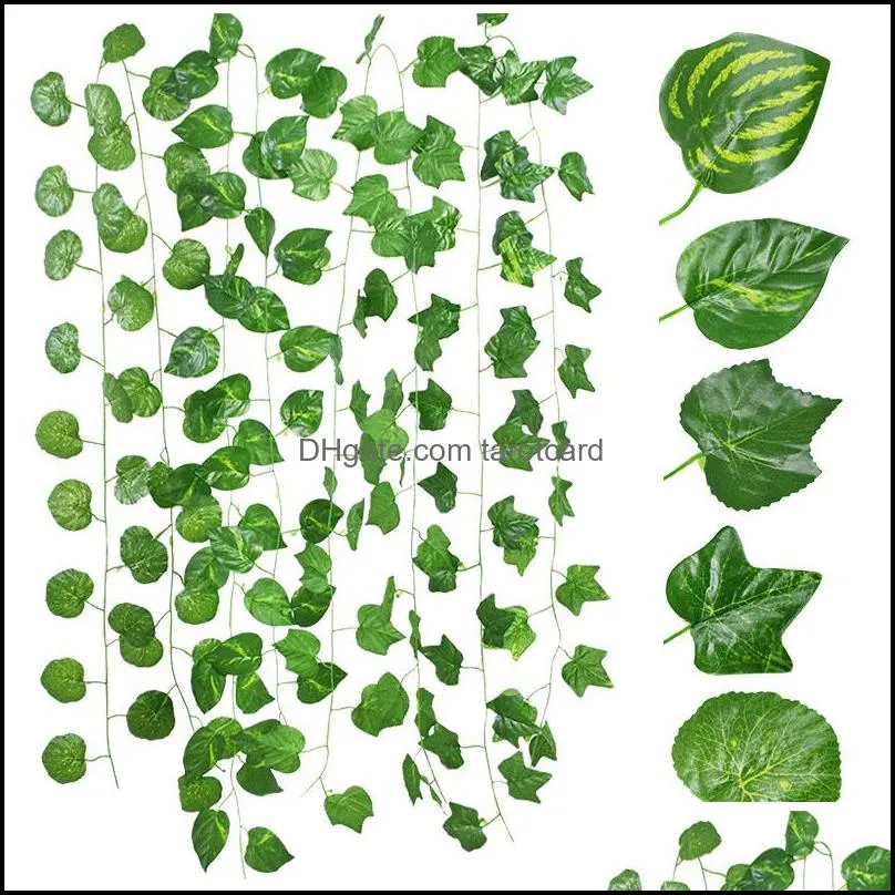 Artificial Ivy Leaf Plants Garden Decorations Green Leaves Vine Garland DIY Wall Hanging Decor Home Supplies Wedding Party Decoration