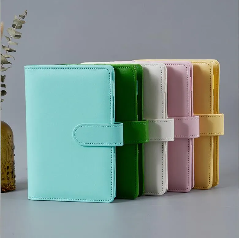 12 Colors Notepad A6 Notebook Binder Diary Handbook Shell Multi-function 6 Circle Ring Simple Portable Office Travel Record Book Cases