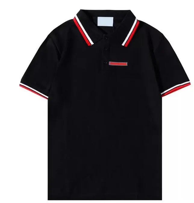 Camiseta de lujo para hombre Casual T Shirt transpirable Polo Desgaste de la manga corta camiseta 100% algodón Alta calidad al por mayor Tamaño blanco y negro S ~ 2XL