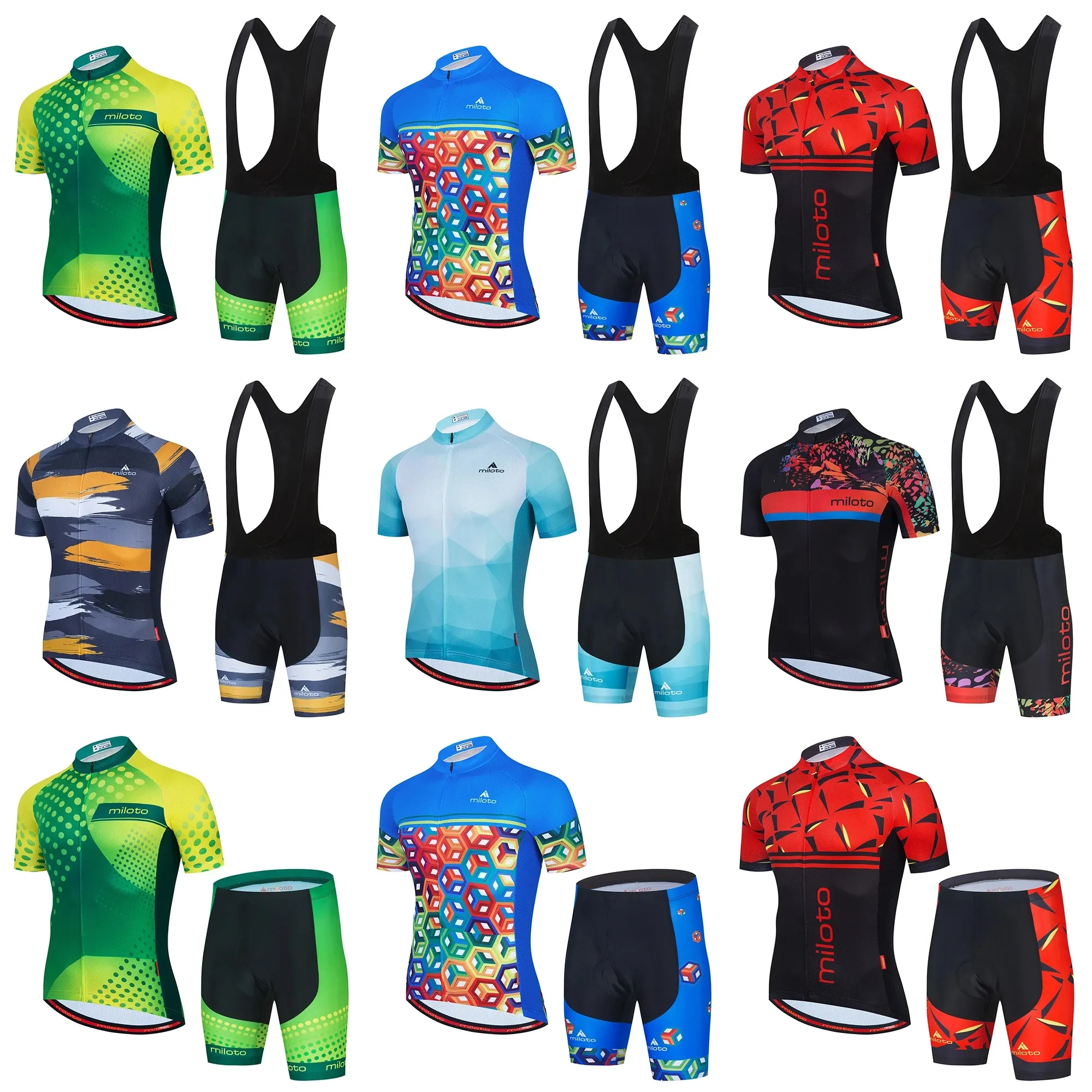 Maillot de cyclisme professionnel pour hommes, ensemble respirant de course en équipe, kits de vélo de Sport, vêtements de vélo courts, M34, été 2024