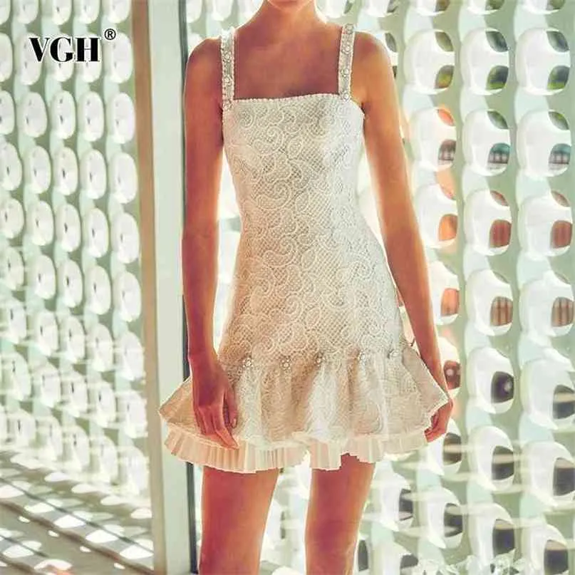 Diamant-weißes Kleid für Frauen, quadratischer Kragen, ärmellos, hohe Taille, sexy Partykleider, weibliche Mode, Sommerkleidung 210531