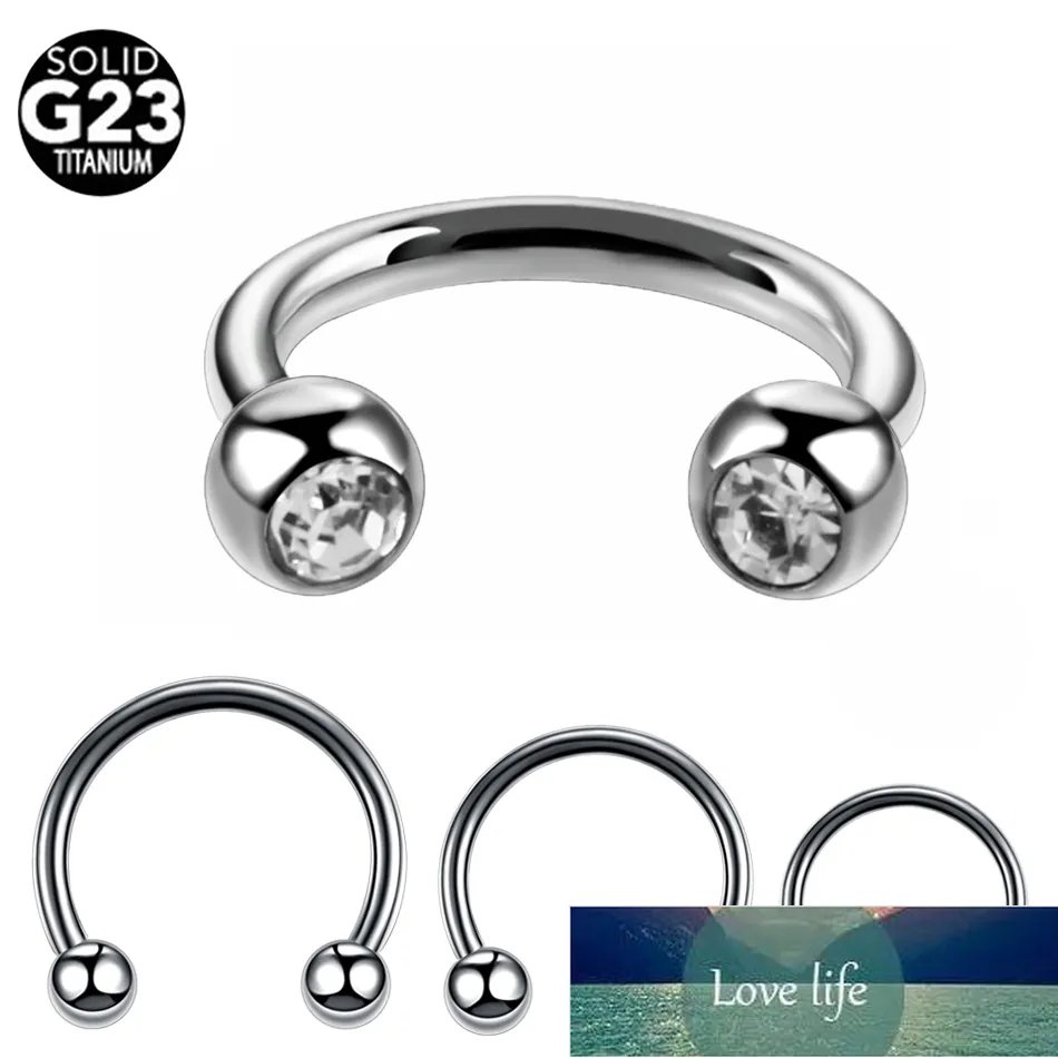 10st / 20pcs / 50pcs G23 Titanium Hästsko Ring Öron Piercing Näsa Ringar Helix Piercings Labret Septum Piercings CBR Kroppsmycken Fabrikspris Expert Designkvalitet