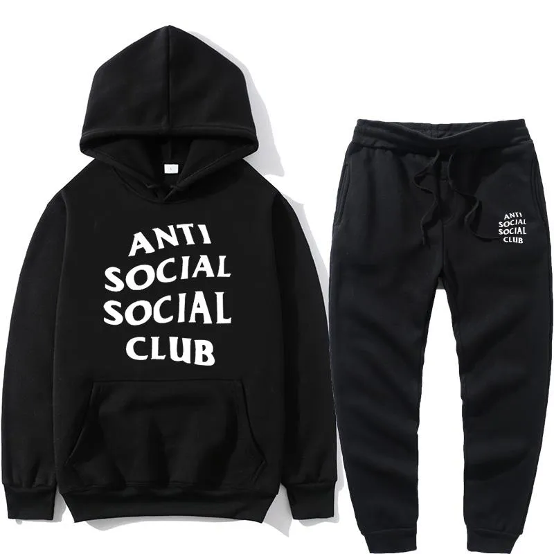 ANTISOCIALSOCLUB Mens Cotton Tracksuit Set Casual Two Piece Allen