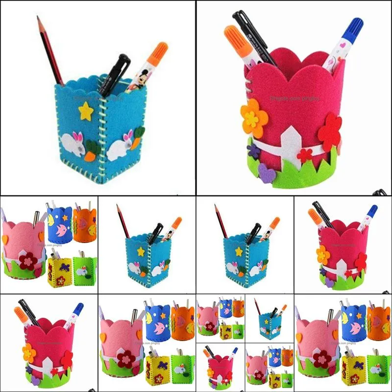 Creative DIY Craft Kit Handmade Pen Container Pencil Holder Kids Craft Toy Children Educational Toys Girl Boy Gift Random Color