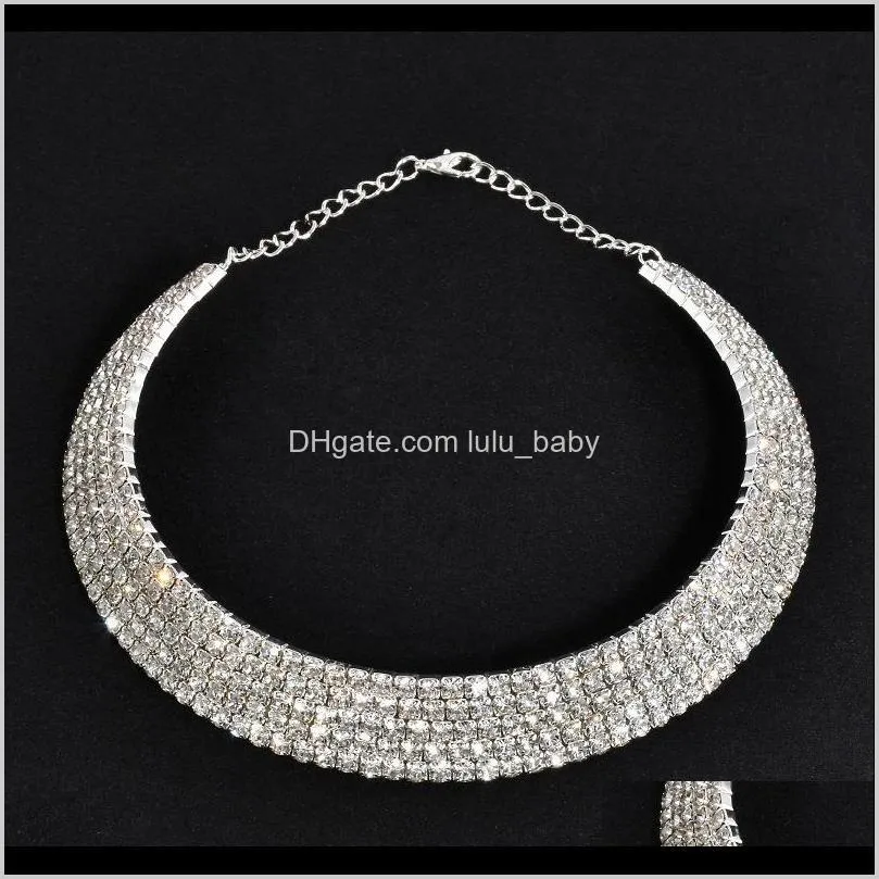 rhinestone choker necklaces torques collar women statement jewelry girl imitation pearls necklace 5 styles