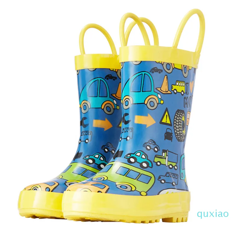 Stivali da pioggia per bambini impermeabili antiscivolo Gomma PVC di alta qualità Car design Ragazzi e ragazze di alta qualità