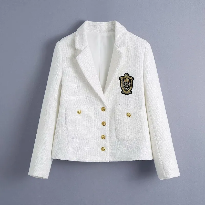 Embroidered tweed jacket