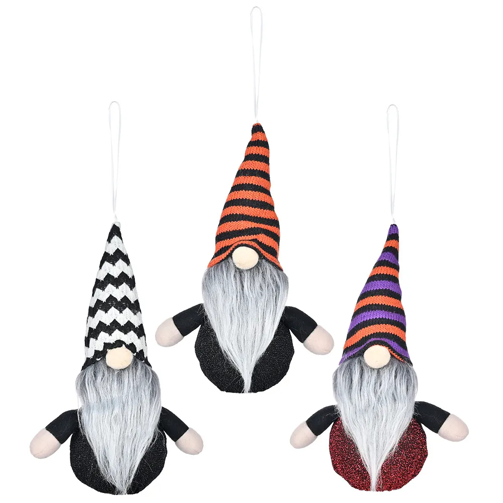 Festes de festas Halloween Hanging Gnomes Decorações Boneca de pelúcia com luz Tomte Nordic Figurine Holiday Xbjk2108