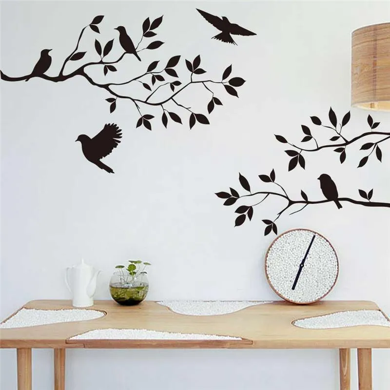 Save Big on Bulk Black Tree Wall Stickers Bird Wall Decals Black Tree  Branch Wall Stickers With Flying Birds Home Decor Wall Art For Living Room, 