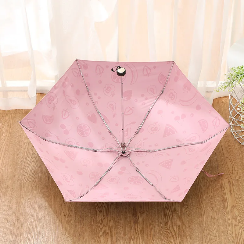 Cinco Dobra Pequeno Tamanho Mulheres Chuva Guarda-chuva Dobrável Sun Proteção UV Guarda-chuvas Menina Presente Ultra-Luz Mini Parasol