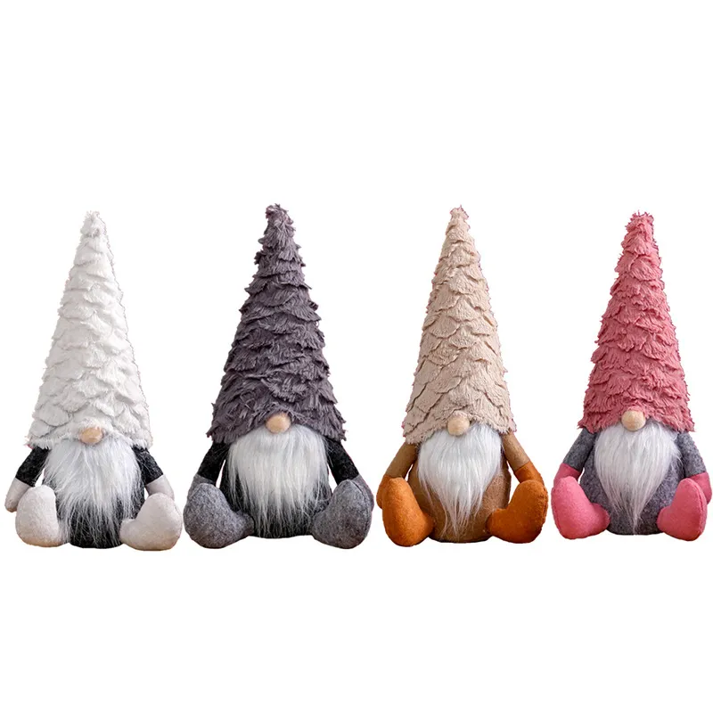 Christmas Gnomes Decorations Handmade Swedish Tomte Scandinavian Figurine Plush Elf Xmas Table Ornaments XBJK2110