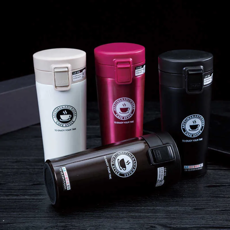 Vacuum Insulated Insulation Thermos Flask Coffee/Tea/Milk Stainless Steel Thermos Tumbler Cups Thermo Water Bottle Y0915