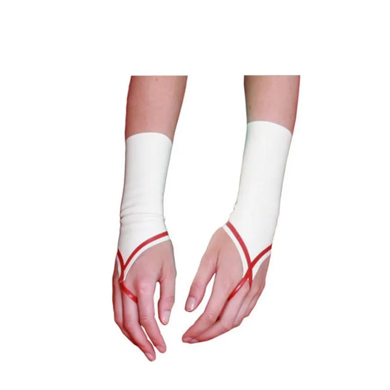 Masques de fête 100% latex 0,4 mm gants en caoutchouc blanc et rouge mode cool taille S-XXL