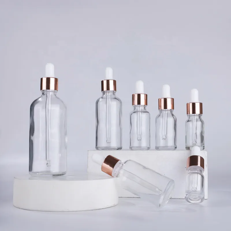 Bouteille liquide E 5 ml 10 ml 15 ml 30 ml 50 ml 100 ml flacons compte-gouttes d'huile essentielle claire avec compte-gouttes en verre