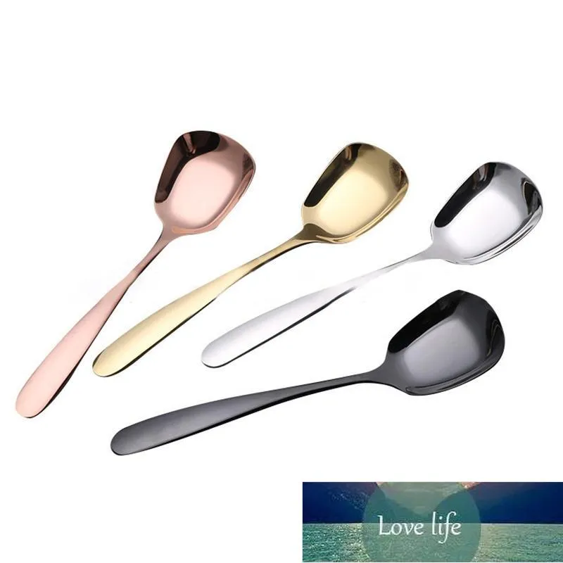 Spoons Square Soup Sopa Colher 304 Mesa de Aço Inoxidável Mesa Longa Sobremesa Jantar Talheres Arroz Papa de Mingau Fábrica Preço Especialista Qualidade Mais Recente estilo Original