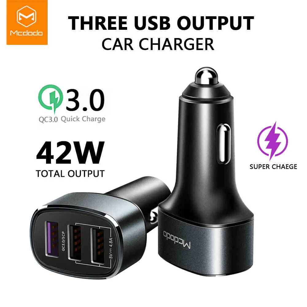 Mcdodo Charger 42W Quick Charge 4.0 For Samsung Xiaomi Redmi Huawei 5A Super Charging SCP 3.0 USB Ports Car Phone Adapter