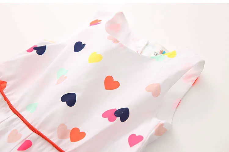  Summer 3-12 Years Heart Shape Backless Love Print Sunny Princess Dance Ballet Pageant Prom Teenage Kids Party Dress Girls (8)