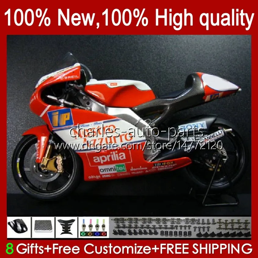 Body + Tank cover Voor Aprilia RS-250 RSV RS Licht rood wit 250 RSV-250 RS250 RR RS250R 98 99 00 01 02 03 23No.61 RSV250 98-03 RSV250RR 1998 1999 2000 2001 2002 2003 Kuip Kit