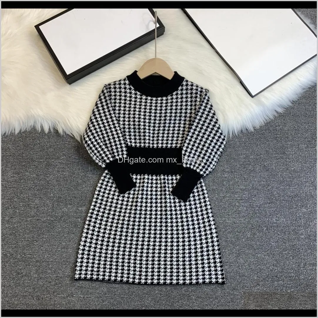 2021 new luxury design imported cashmere blended thick warm dress high-end super classic retro puff sleeve girls dress shipping