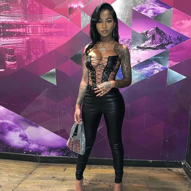 leather corset crop top