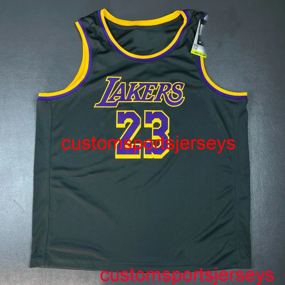 Maglia nera 100% cucita Lebron James Maglia da uomo donna Youth Throwbacks XS-5XL 6XL