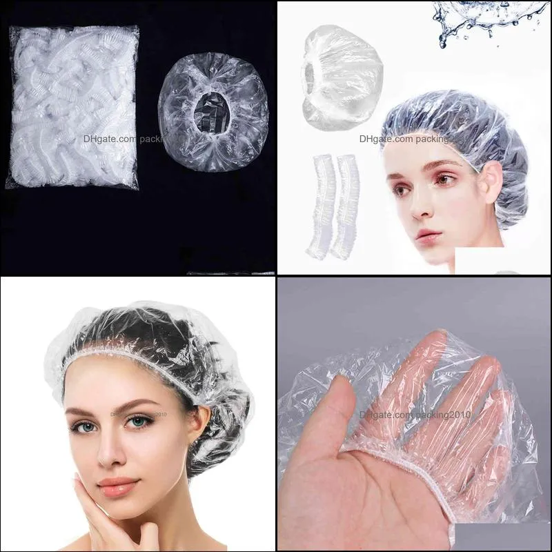 100pcs Cheap Price Clear Plastic PE Transparent Hotel Disposable Shower Caps