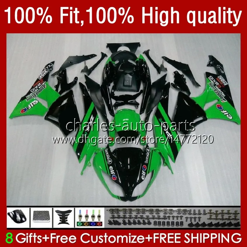 Injection Bodywork For KAWASAKI NINJA ZX 6R 6 R 636 600 CC 600CC ZX600C 13No.6 ZX636 ZX6R 09 10 11 12 ZX-636 ZX-6R 2009 2010 2011 2012 ZX600 09-12 OEM Fairing stock green