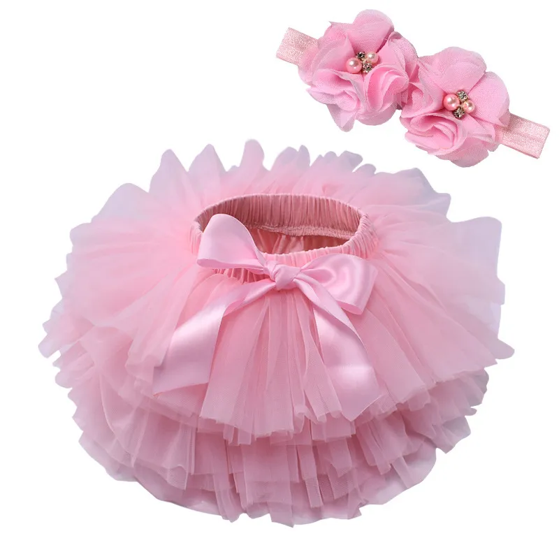 Faldas tutú para niñas recién nacidas, vestido, bragas con falda de malla y diadema de flores, conjunto de cubierta de pañal para bebés de 0 a 3 años