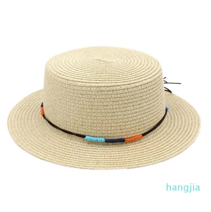 Moda Kadınlar Bayanlar Saman Boater Şapka Sailor Mowler Yaz Plaj Porkpie Şapka Düz Üst Kap Güneş Koruma DIY Hatband