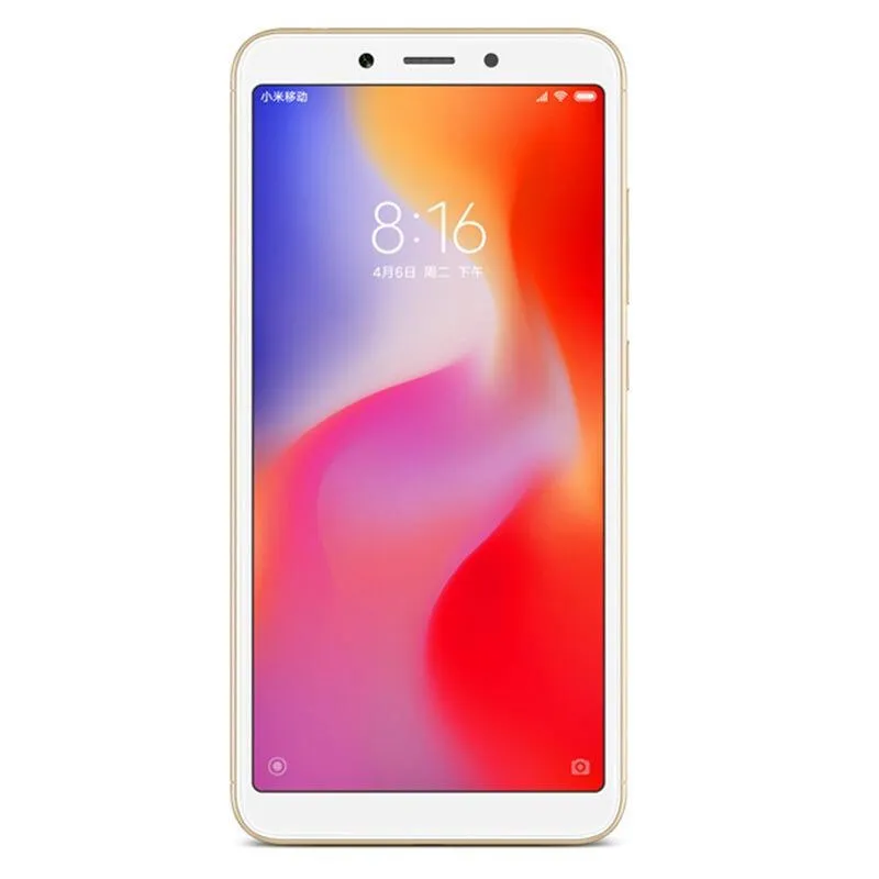 오리지널 Xiaomi Redmi 6 4G LTE 휴대 전화 4GB RAM 64GB ROM HELIO P22 OCTA CORE Android 5.45 인치 전체 화면 12.0MP 3000MAH 지문 ID 스마트 휴대폰