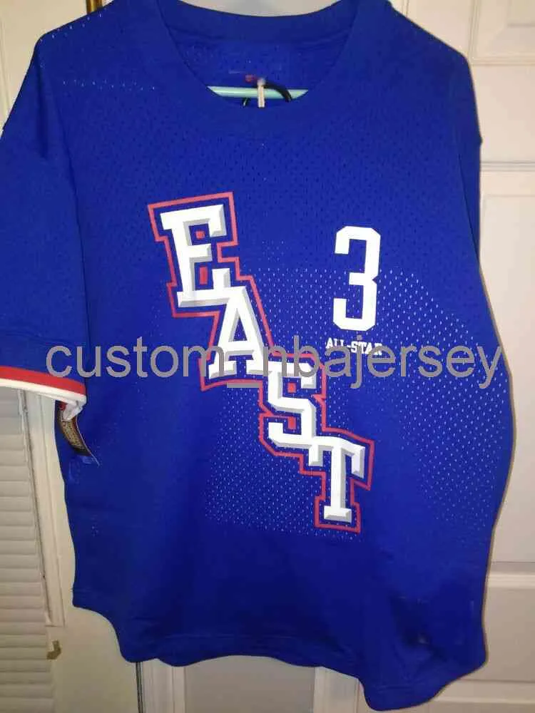 Costume Allen Iverson All Star East Mesh Crew Jersey Homem Mulheres Junta Juventude Jerseys XS-6xl