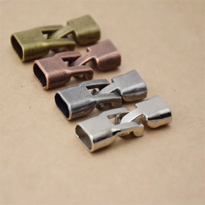 10pcs/lot Antique Silver/Bronze Bracelet End Clasps Hooks fit 3.5*1.2cm Flat Leather Bracelets Connectors for DIY Jewelry Making 1677 Q2